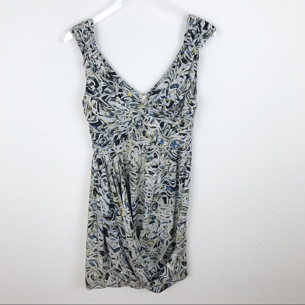 Catherine Malandrino Silk Printed Mini Drape Dress